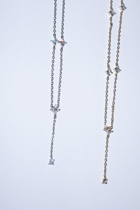 Collar Flor Circon Colgante
